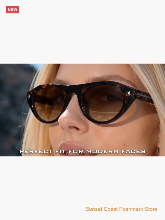 Retro Oval Cat Eye Sunglasses with UV400 Protection Lightweight for Travel or main image 7